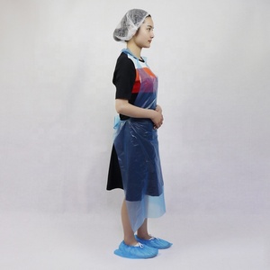 Desechables Chef <span class=keywords><strong>de</strong></span> corte <span class=keywords><strong>de</strong></span> pelo transparente PE delantal <span class=keywords><strong>de</strong></span> plástico - Product Image 3