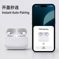 Nuevos Auriculares Inalámbricos de Alta Gama con Carcasa Transparente, Interior Blanco, Audio Espacial ANC y Batería de Larga Duración para Todos los Teléfonos Inteligentes
