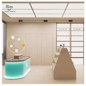 Présentoir cosmétique moderne d'atelier de maquillage de gondole de conception collée <span class=keywords><strong>sur</strong></span> l'étagère de mur pour le salon d'armoire de soins de la peau - Product Image 5