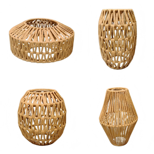 <span class=keywords><strong>Lampada</strong></span> <span class=keywords><strong>a</strong></span> <span class=keywords><strong>Sospensione</strong></span> Naturale in Corda e Rattan Intrecciato, <span class=keywords><strong>Paralume</strong></span> Semplice Fatto <span class=keywords><strong>a</strong></span> Mano - Product Image 4