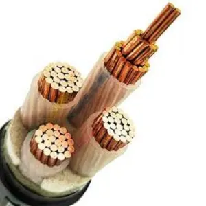 Copper wire 3+1 core pvc insulated conductor CE certified electric power wire cable YJV cable