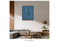 Narcisse bleu unique, impression numérique, peinture à l'huile impressionniste, peinte à la main, cadre en bois, fleur réaliste et écologique