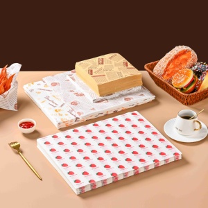 Papel de Embalaje Personalizado con Recubrimiento de PE de Grado Alimenticio, Antigrasa y Desechable, para Envolver Pollo Frito, Hamburguesas, Chocolate y Bocadillos - Product Image 6