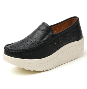 UP-6212r femmes baskets décontractées sans lacet confortable bout rond talon compensé marche plate-forme chaussures - Product Image 4