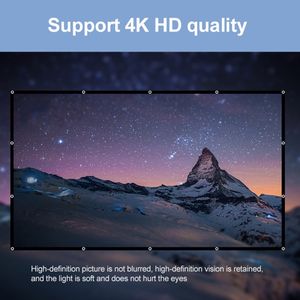 Pantalla de proyector 100 120 150 pulgadas 16:9 plegable leche seda poliéster película cortina al aire libre película proyección pantalla cine en casa - Product Image 5