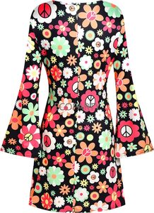 Custom Women 1970 Style Clothes Dress Peace Sign Accessories Jewelry Halloween 60s <strong>70s</strong> Disco <strong>Outfit</strong> Hippie Costume Ecoparty - Product Image 3