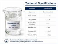Solution de silicate de sodium liquide d'origine Hebei, métasilicate pentahydraté, matière première chimique industrielle
