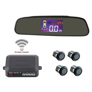 Rear view mirror with LCD display wireless parking sensor