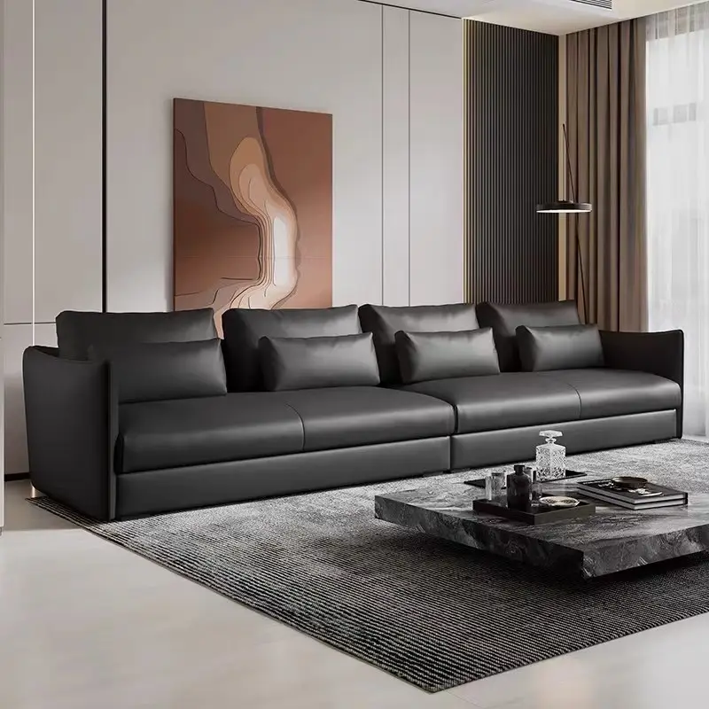 Kabasa OEM ODM İtalyan tarzı minimalist basit Modern kanepe oturma odası kanepe mobilya seti deri kanepe