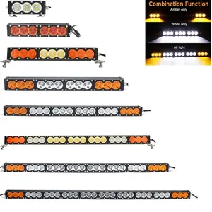 Factory Direct High Power Led Light Bar For Truck OffRoad 4x4 19 25 38 44 50 Inch single row dual colors amber Led Light Bar