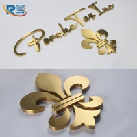Lettres en acier inoxydable brossé couleur titane or, enseigne métallique 3D découpée à plat 20 mm, signalétique personnalisée non éclairée