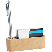Porte-carte personnalisé en bois, pour bureau, de visite, avec nom