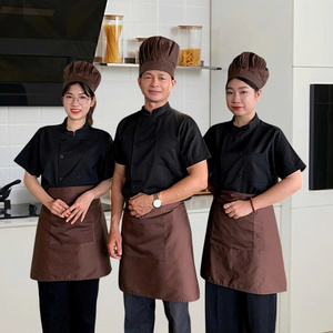 Uniforme de Chef de Manga Corta, Color Blanco con Ribete Negro, Suave, Cómodo y Resistente al Desgaste, para Restaurante, Hotel y Cocina - Product Image 6