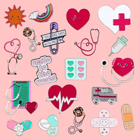 Broche personnalisée avec logo DIY pour infirmières, accessoires médicaux, épinglette en émail pour médecins, en métal