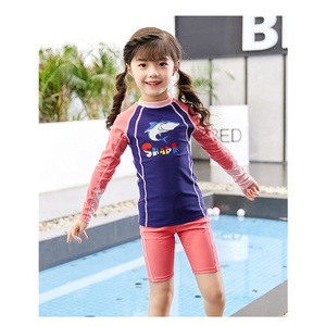Top Quality Children 2 Piece <strong>Swim</strong> <strong>Set</strong> <strong>Boys</strong> Girls Wet Suit Sun Block Long Sleeve Kids Diving Suit Split Swimsuit - Product Image 1
