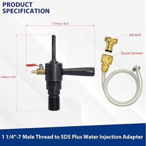 1 1/4 "-7 nam SDS Max lõi khoan Bộ chuyển đổi Kit-phun nước có khả năng rắn <span class=keywords><strong>brass</strong></span> Hose kết nối nhanh chóng Bit khoan - Product Image 3