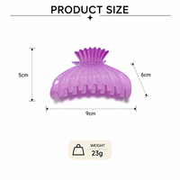 Pince à cheveux en acrylique translucide, design coquille, couleur dégradée ombrée, style requin, grande pince à ressort pour femme, accessoires capillaires