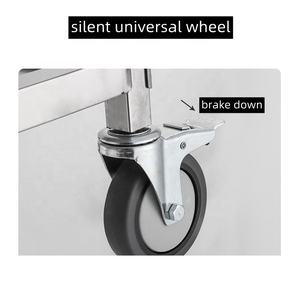 वाणिज्यिक होटल टोंगली स्टेनलेस स्टील रेस्तरां चल सब्जी डिलीवरी ट्रॉली अनुकूलित लोगो और अनुकूलित आकार के साथ - Product Image 4