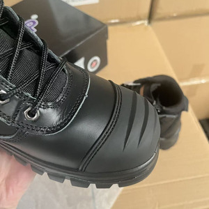DSF53 <b>Black</b> <b>Working</b> full grain steel toe cap anti smash safety shoes puntuture proof worker ankle <b>boots</b> Coyote brown side zip - Product Image 2