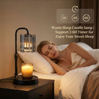 Lampe chauffe-bougie sans flamme en verre gris avec minuterie réglable et variateur d'intensité, brûleur d'arômes pour la maison, vente en gros