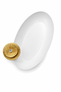 Plateau ovale en métal de qualité supérieure, plateau blanc en métal pour hôtel de luxe, plateau de service antique - Product Image 5