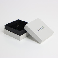 Boîte à bijoux en carton rigide de haute qualité, personnalisée, de luxe, blanche, avec couvercle amovible, recyclable, lamination mate