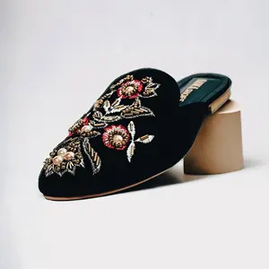 Premium Quality Elegant Hand-Embroidered Half Pumps with Sheet Sole: Stylish Comfort for Every Occasion Women Footwear