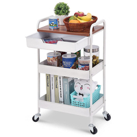 Chariot de rangement roulant à 3 niveaux avec tiroirs, organisateur et support de rangement, service OEM/ODM Office Depot