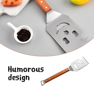 ตะหลิวบาร์บีคิว 5 in 1 สแตนเลส ด้ามไม้ พร้อมส้อม มีด ที่เปิดขวด และที่ทุบเนื้อ - Product Image 4