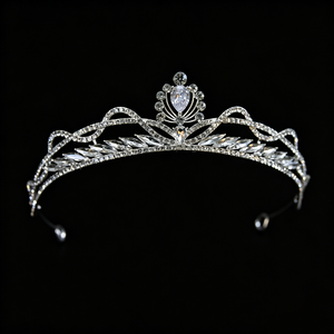 Tiara <span class=keywords><strong>de</strong></span> <span class=keywords><strong>Novia</strong></span> Clásica con Diseño <span class=keywords><strong>de</strong></span> Ondas, Corona <span class=keywords><strong>de</strong></span> Aleación con Cristales, Elegante Diadema <span class=keywords><strong>de</strong></span> <span class=keywords><strong>Boda</strong></span> con Pedrería <span class=keywords><strong>en</strong></span> Forma <span class=keywords><strong>de</strong></span> Gota <span class=keywords><strong>de</strong></span> Agua, Joyería para el Cabello <span class=keywords><strong>de</strong></span> Princesa para Concurso - Product Image 1