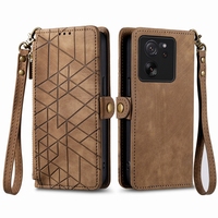 Casing dompet kulit PU desain geometris, Dompet casing penutup kulit PU untuk Xiaomi 13T/14/14 Pro, casing Lanyard untuk Redmi Note 13