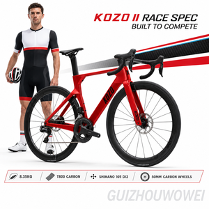 Bicicleta de Carretera de Fibra de Carbono 700C T800, Shimano 105 Di2, 2x12 Velocidades, Ligera, con Frenos de Disco Hidráulicos Kozo2-shimano105di2 C - Product Image 1