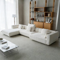 Canapé modulaire en tissu blanc minimaliste pour salon d'appartement, canapé inclinable pour hall d'hôtel