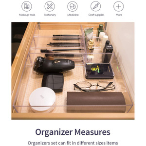 New 5 Cái Rõ Ràng <span class=keywords><strong>Acrylic</strong></span> Bếp Ngăn Kéo Tổ Chức Đồ Dùng Đồ Dùng Bạc Lưu Trữ Khay Phòng Tắm Ngăn Kéo Chia Thùng Cho Trang Chủ - Product Image 5