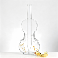 Bouteilles en verre en forme de violon, bouteille à vin en verre transparent, bouteille décorative pour spiritueux, pour la décoration de bar à domicile, collection de cadeaux