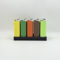Briquets à jet de butane rechargeables électroniques modernes en plastique, 5 couleurs, résistants au vent, avec boîtier métallique, cadeaux d'affaires, cigarettes