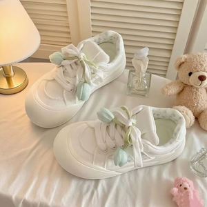 Zapatos de plataforma estilo coreano para mujer, versátiles, elegantes, con suela gruesa, informales, blancos, para primavera y otoño 2026 - Product Image 4