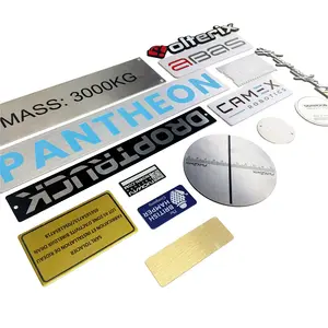 Kunden spezifisches Aluminium Metall Namensschild Edelstahl Aluminium Gravur Typenschild Metall Markenname Erhöhte Metall Logo Platten