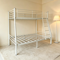 Structure de lit superposé en métal de qualité commerciale, robuste, en acier, pour dortoir, unité double sur grand lit, idéale pour appartement et auberge.