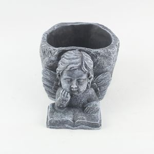 Vasi da fiori in cemento con la faccia d'angelo e fioriere per l'uso del pavimento per succulenti cactus - Product Image 1