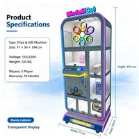 Machine de jeu d'arcade à monnayeur multi-compartiments en métal, avec interface en anglais, éclairée, pour la distribution de cadeaux découpés, pour usage intérieur