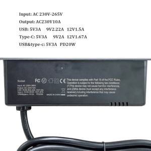 Europäische Möbel Einbau 1,8 m 3*1,5mm Steckdosen leiste 2 * EU-Steckdose mit 1 USB 1 Typ C-Anschlüssen - Product Image 3