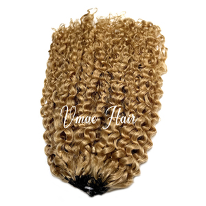 Vmae nguyên độ dày Trinh Nữ 27 18 613 Cô Gái Tóc Vàng sâu coily afro kinky xoăn 3C lông Crochet tóc Remy phần mở rộng tóc người - Product Image 1