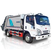 Camion compacteur de déchets ISUZU Blue Dongfeng 8m³ 1000kg Extensions 2800/3300 L Résidentiel Rotatif pour eau chaude et gouttières