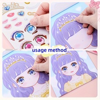 Autocollants scintillants auto-adhésifs pour le visage, maquillage, livre d'autocollants de mode, thème fille de dessin animé pour projets DIY et loisirs créatifs