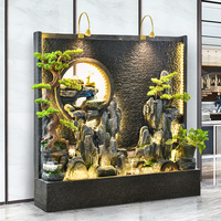Fontaine murale cascade avec éclairage, en marbre, écologique, faite à la main, design moderne