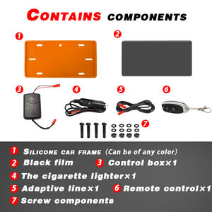 Cadre de <span class=keywords><strong>plaque</strong></span> d'<span class=keywords><strong>immatriculation</strong></span> discret en aluminium, norme américaine, 12V, avec film teinté électrique anti-brouillard et protection de confidentialité, télécommande, bouclier de <span class=keywords><strong>plaque</strong></span> - Product Image 4