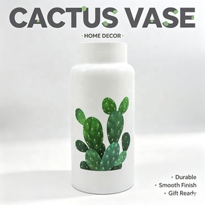 <span class=keywords><strong>Vaso</strong></span> <span class=keywords><strong>da</strong></span> Fiori <span class=keywords><strong>da</strong></span> Tavolo Minimalista in Vetro con Motivo Personalizzabile, Design Rotante a Calibro Largo e Smalto Spesso, a Forma di <span class=keywords><strong>Cactus</strong></span> - Product Image 2