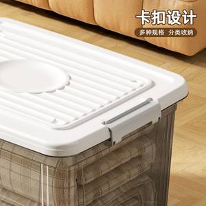 Transparent Storage <b>Box</b> <b>Large</b> Capacity Plastic Organizer For Home Bedroom Clothes Car Storage Thickened With Lid - Product Image 2