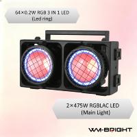 2x475W RGBALC & 64x0.2W RGB Ring LED Blinder avec éclairage architectural et événementiel